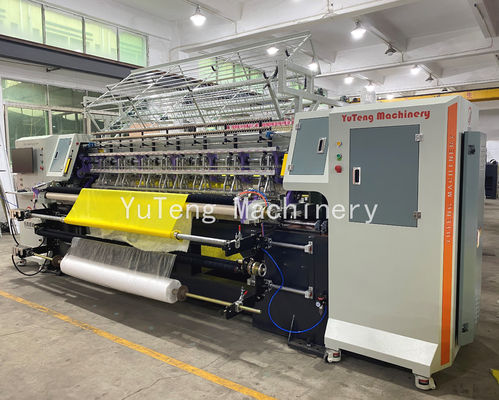 จักรเย็บผ้านวมแบบล็อคสติทด้วยคอมพิวเตอร์ ความเร็วในการผลิต 20-200 เมตร/ชั่วโมง ความกว้างในการเย็บ 1650/2000/2450 มม. และความเร็วปรับได้ 100-1400 รอบ/นาที