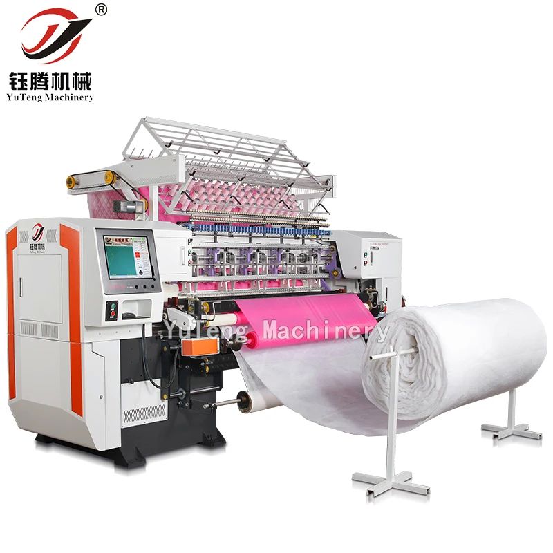 โรงงานใช้เครื่องจักรคอมพิวเตอร์อัตโนมัติ Shuttle Multi Needle Quilting Machine สําหรับการผลิตเสื้อผ้า